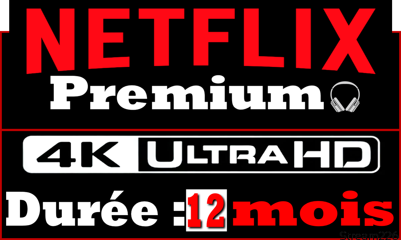 Abonnement Netflix Premium / 12 mois - Stream226 BF